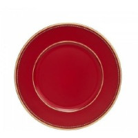 Sousplat Vermelho Fio de Ouro  Sousplat Vermelho Fio de Ouro